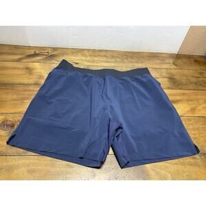 FABLETICS 7" The Franchise Lined Stretch Navy Blue Athletic Shorts Size 2XL